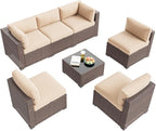 Aoxun Patio Furniture Set, 7 Piece Outdoor Sectional Sofas - Image 9