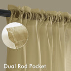 MIULEE Gold Sheer Curtains 96 Inches Long 4 Panels 42 x 96 Inches | Light - Image 3