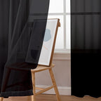 Simplebrand Black Sheer Curtains 84 Inches Long, Light Filtering Rod Pocket - Image 2