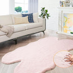 ORINOVA Pink Fluffy Shag Carpet Faux Bunny Washable Plush Fur Area Rugs by ORINOVA