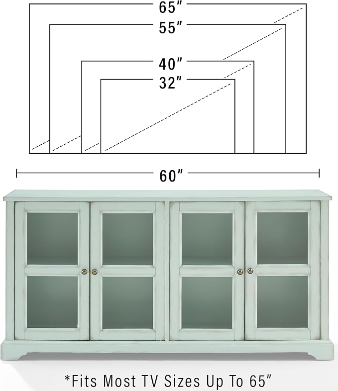 Crosley Furniture Holbrook Traditional Glass Door Sideboard Buffet Cabinet - Image 3
