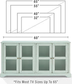 Crosley Furniture Holbrook Traditional Glass Door Sideboard Buffet Cabinet - Image 3