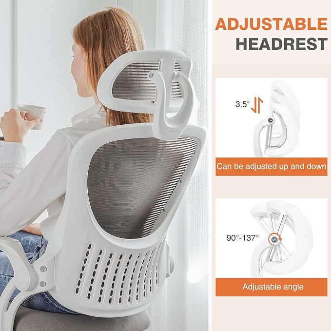 Sweetcrispy Home Office Desk Chair, Ergonomic High-Back Mesh Rolling Work - Image 6