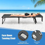 Goplus Tanning Chair, Folding Adjustable Patio Lounge Chair - Image 5