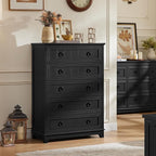 Joaxswe Farmhouse 5 Drawer Dresser - Image 3