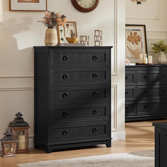 Joaxswe Farmhouse 5 Drawer Dresser - Image 3
