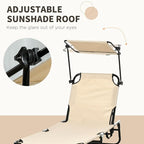 Outsunny Folding Chaise Lounge Pool Lounge Chairs Set of 2, Outdoor Sun Tanning - Image 5