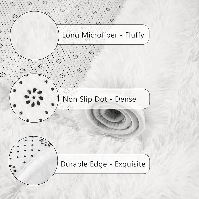 Chicrug Soft Runner Rug for Bedroom Living Room Plush Fluffy Rugs 2x6 | Shag - Image 6