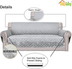 Easy-Going Reversible Couch Cover, Oversized Chair, Light Gray/Ivory | Machine - Image 3