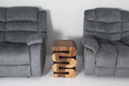 Haussmann Wood Wave Verve Accent Snake End Table 14x14x20 in H, Walnut Oil - Image 4