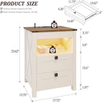 HWB LED Nightstand with Gun Drawer: Bedside Table with Charging Station - Image 2