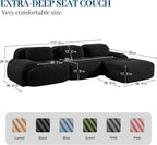 Boneless Sectional Couch, No Assembly Required, 117.3” L Shaped Modular Cloud - Image 3