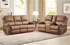 EBELLO 2 Pieces Power Reclining Sofa Set, Faux Leather Reclining Living Room by EBELLO