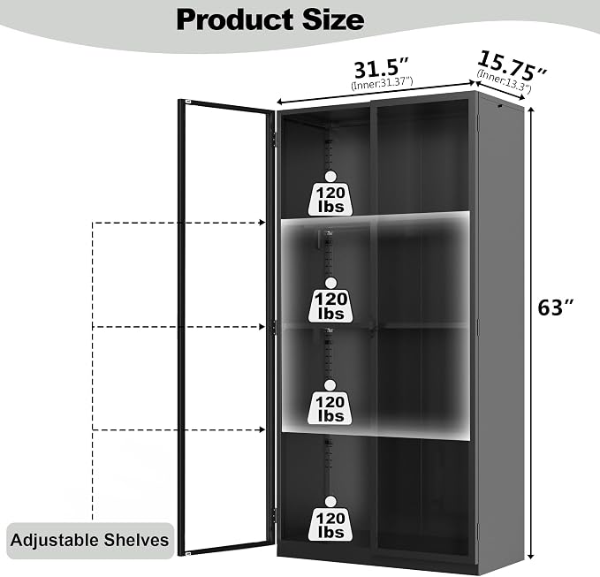 Kelueo 63" H Display Cabinet - Image 2