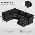 ELUCHANG 114" Oversized V-Shaped Cloud Couch Modular Sectional Sofa - Image 2