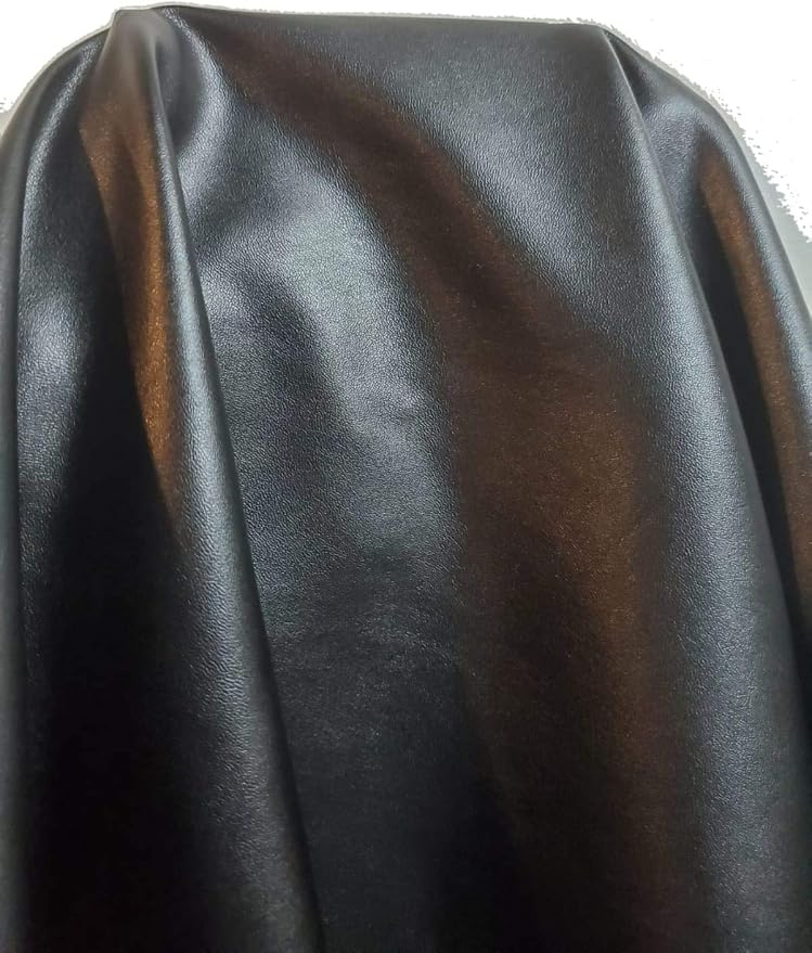 NAT Leathers™ | Black Stretch Super Soft Faux Vegan Leather PU | by The Yard - Image 3