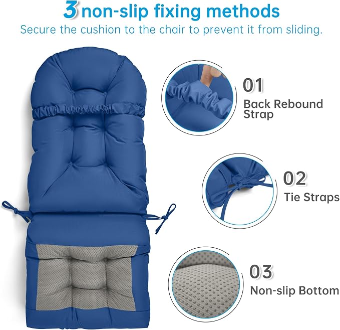 Adirondack Chair Cushion Tufted Waterproof Outdoor Rocking Chair Cushions - Image 3