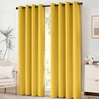 Yakamok Room Darkening Curtains 52x84 inch Long Mustard Yellow-Living Room | 2 - Image 2