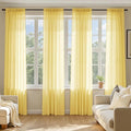 MIULEE Yellow Sheer Curtains 96 Inches Long 4 Panels 42 x 96 Inches | Light by MIULEE