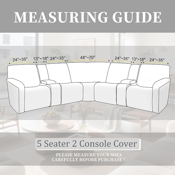 100% Waterproof Sectional Recliner Couch Covers - Image 3