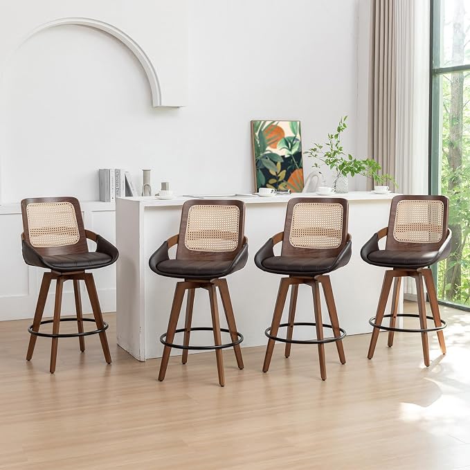 Set of 4 Bar Stools Counter Height by KUNZENTLIVING