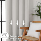 Simplebrand Ava Natural Short 24 Inches Blackout Curtain 2 Panels Set, Half - Image 7