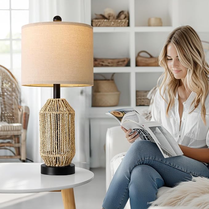 OYEARS 21" Boho Table Lamps Set of 2 - Image 8