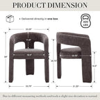 Modern Chenille Barrel Dining Chair Upholstered Fabric Dining Room Chair - Image 2