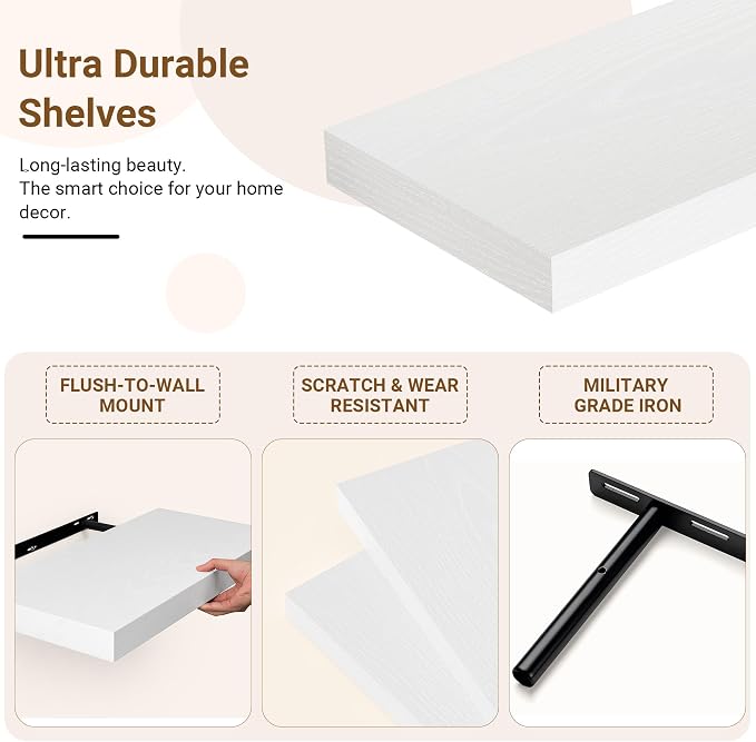 48 Inch Floating Shelves, 12 Inch Deep Floating Shelves - Image 5