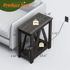 WLIVE Narrow Black End Table - Image 3