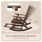 VINGLI Wooden Porch Rocking Chair, Heavy Duty Outdoor Rocking Chair - Image 2