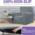 ZNSAYOTX Oversized Velvet Couch Cover 4 Piece Stretch Sofa Covers - Image 5