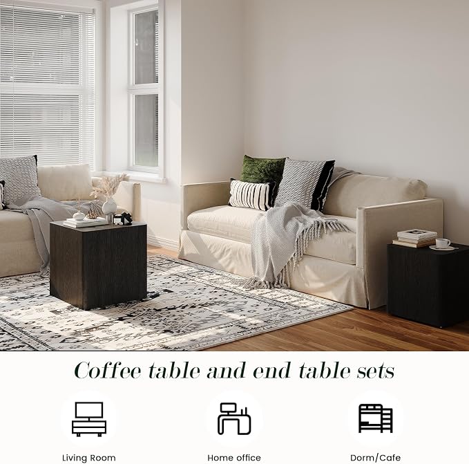 Nesting Coffee Table Set of 2, Modern Coffee Table and End Table Sets, Small - Image 6