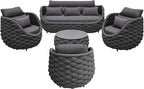 TWT 6-Piece Aluminum Patio Furniture Set, Modern Outdoor Conversation Set - Image 8