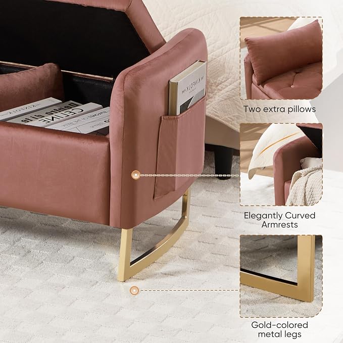 48" End of Bed Bench, Modern Storage Benches - Image 5