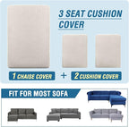 H.VERSAILTEX Sectional Couch Covers 3 Pieces Sofa Seat Cushion Covers L Shape - Image 8