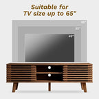 Furniway Living Room Table Sets of 2, Mid Century Coffee Table and TV Stand - Image 6