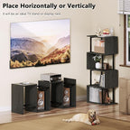 Furologee Geometric Bookshelf 5 Tier Bookcase, Industrial S-Shaped Display - Image 5