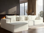 138" Cloud Sectional Couch, Comfort L Shaped Boneless Couch by VYUXWO