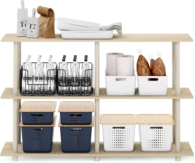 Furinno Turn-N-Tube No Tools 3-Tier Rectangle Side Display Rack, Bauhaus - Image 5