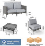 Jocoevol Outdoor Patio Sofa Conversation Set–Rattan 4 Seats Comfortable Couch - Image 9