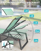 Aluminum Chaise Lounge Chair Outdoor, Foldable& No Assembly Patio Pool Lounge - Image 4