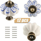 Ivory Pumpkin Knobs 12 Pack Ceramic Cabinet Knobs Vintage Drawer Pulls - Image 2
