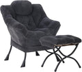 MBOOYOME Lazy Chair with Folding Ottoman, Modern Accent Lounge Armchair with by MBOOYOME