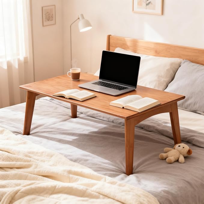 JIKUGO Bamboo Folding Coffee Table No Assembly Required Japanese Floor Table - Image 4
