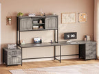 SEDETA Farmhouse L Shaped Office Desk - Image 8