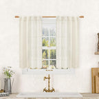 Semi Sheer Linen Curtains 40 Inch Length by LAMIT