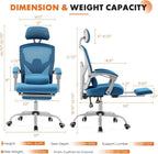 Sweetcrispy Office Computer Desk Chair, Ergonomic High-Back Mesh Rolling Work - Image 3
