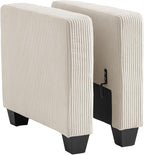 CHIC HOUSE Middle Module for Modular Couch, Corduroy Customizable Chaise by CHICHOUSE