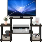 Furinno Turn-N-Tube No Tools Entertainment TV Stands, Dark Brown/Black - Image 4